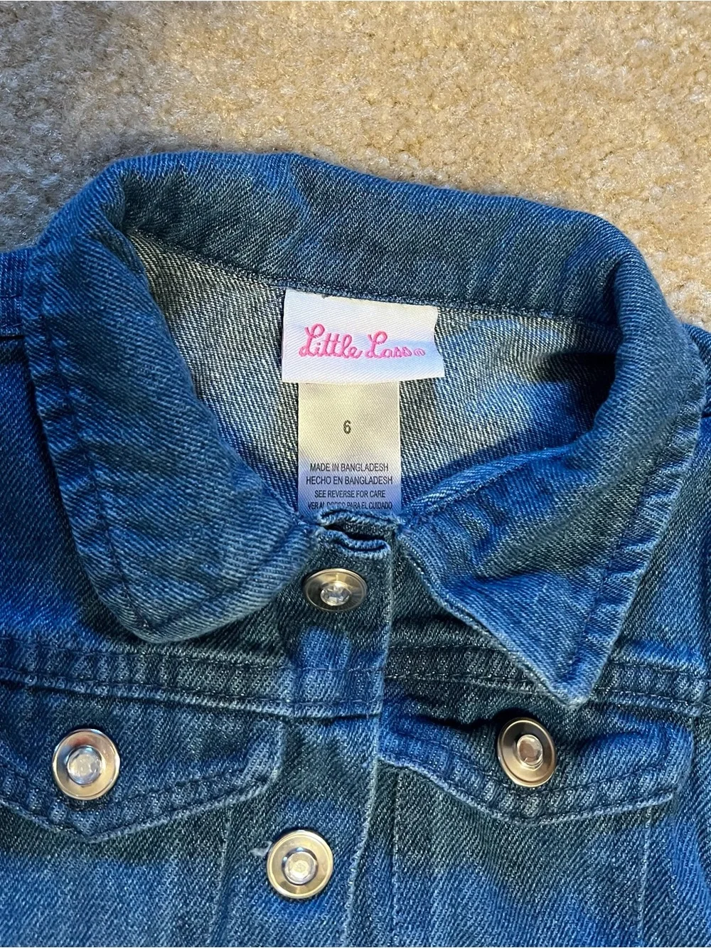 Little Lass Blue Denim Jacket & Flare Leg Pants - Picture 4 of 6